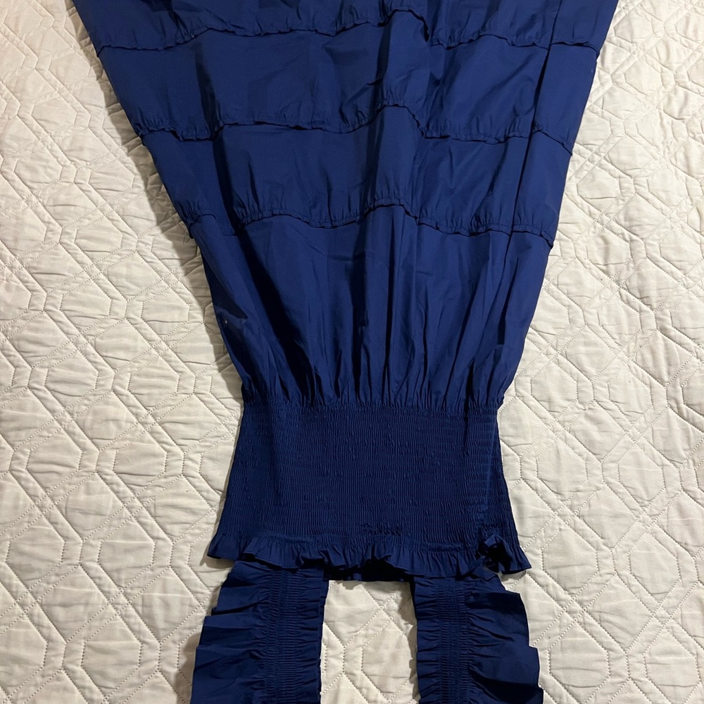Hill House Nap Navy Ruffle Midi Dress - Picture 4 of 5